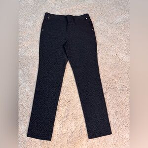 Anne Klein Charcoal Patterned Trousers